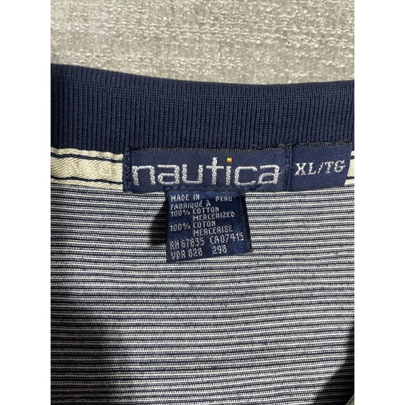 Nautica Shirts Men's XL Grey Polo Collared Short Sleeve Stripes - Picture 5 of 15